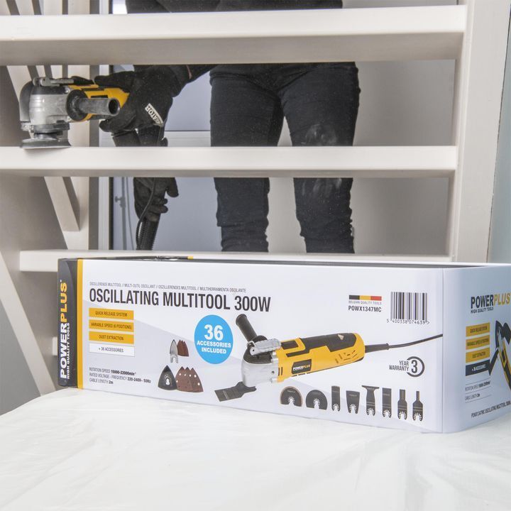 Unealta multifunctionala Powerplus POWX1347MC, 300W, 22000RPM, 36 Accesorii - imagine 8